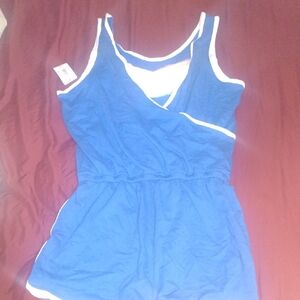 Flirtitude Active Blue Top with White Trim